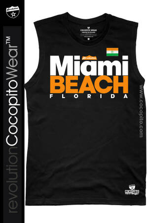 Miami Beach Orange FLAG - koszulka męska bezrękawnik tank top
