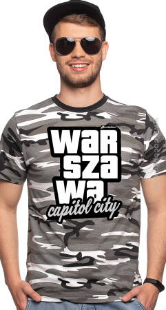 Warszawa Camouflage Street Style - koszulka męska
