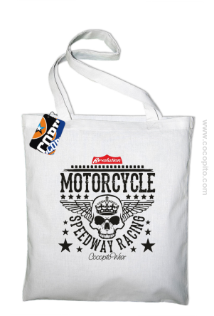Motorcycle Crown Skull Speedway - Torba EKO biała