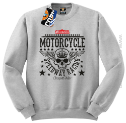 Motorcycle Crown Skull Speedway - Bluza męska standard bez kaptura melanż 