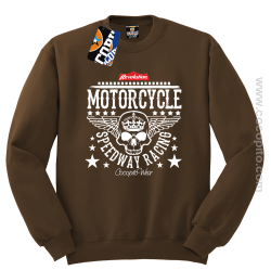 Motorcycle Crown Skull Speedway - Bluza męska standard bez kaptura brąz 