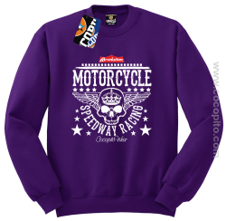 Motorcycle Crown Skull Speedway - Bluza męska standard bez kaptura fiolet 