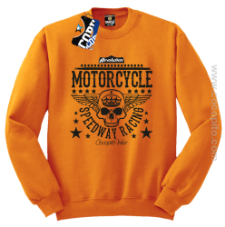 Motorcycle Crown Skull Speedway - Bluza męska standard bez kaptura pomarańcz 