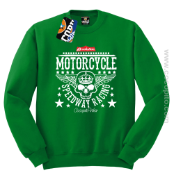 Motorcycle Crown Skull Speedway - Bluza męska standard bez kaptura zielona 