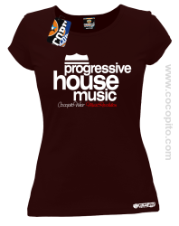 Progressive House MUSIC - Koszulka damska brąz 