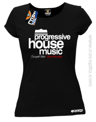 Progressive House MUSIC - Koszulka damska czarna 