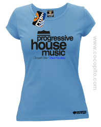 Progressive House MUSIC - Koszulka damska  błękit 
