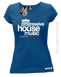 Progressive House MUSIC - Koszulka damska niebieska 