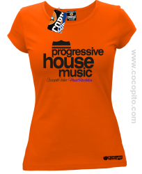 Progressive House MUSIC - Koszulka damska pomarańcz 