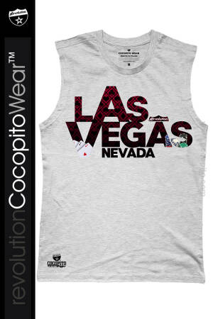 Las VEGAS Nevada Gambler Font - koszulka męska bezrękawnik tank top