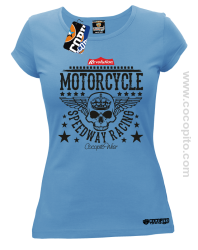 Motorcycle Crown Skull Speedway - Koszulka damska błękit 