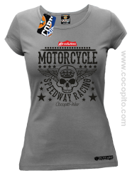 Motorcycle Crown Skull Speedway - Koszulka damska szara 