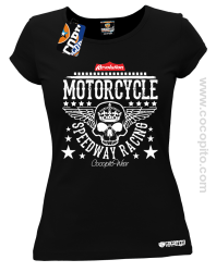 Motorcycle Crown Skull Speedway - Koszulka damska czarna 