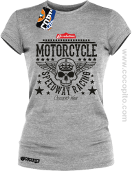 Motorcycle Crown Skull Speedway - Koszulka damska melanż 
