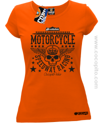 Motorcycle Crown Skull Speedway - Koszulka damska pomarańcz 