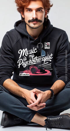 Music is my Psychotherapist Club Edition - bluza z kapturem męska