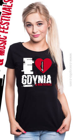 I love Gdynia & Music Festivals - koszulka damska