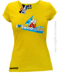 I love Świnoujście Windsurfing - Koszulka damska żółta 