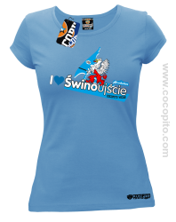 I love Świnoujście Windsurfing - Koszulka damska błękit 