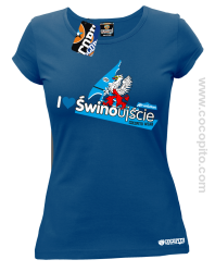I love Świnoujście Windsurfing - Koszulka damska niebieska 