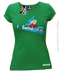 I love Świnoujście Windsurfing - Koszulka damska zielona 