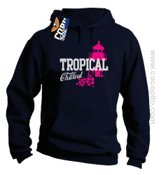 Tropical Chillout Style - Bluza męska z kapturem granat