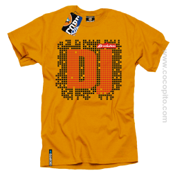 DJ Squares Transparent - koszulka męska dla DJ`a i nie tylko koszulka żółta tshirt yellow KOSZULKOLANDIA COCOPITO DJ fashion awards