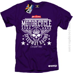 Motorcycle Crown Skull Speedway - Koszulka męska fiolet 