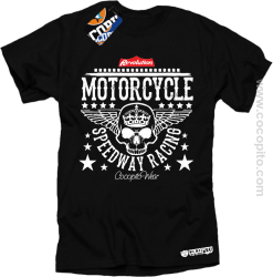 Motorcycle Crown Skull Speedway - Koszulka męska czarna 