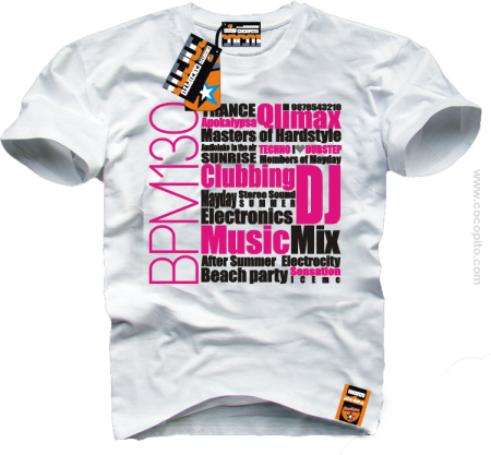 BPM130 - Best DJ Events - koszulka męska