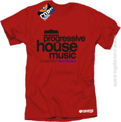 Progressive House MUSIC - Koszulka męska czerwona 