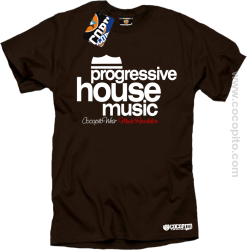 Progressive House MUSIC - Koszulka męska brąz 