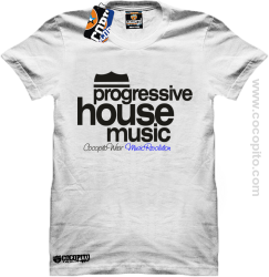 Progressive House MUSIC - Koszulka męska biała 

