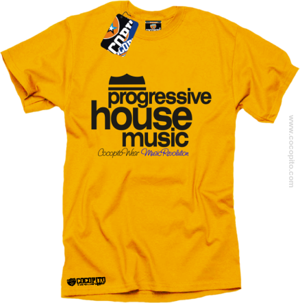 Progressive House MUSIC - Koszulka męska żółta 