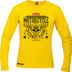Motorcycle Crown Skull Speedway - Longsleeve męski żółty 