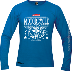 Motorcycle Crown Skull Speedway - Longsleeve męski niebieski