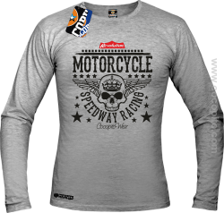 Motorcycle Crown Skull Speedway - Longsleeve męski melanż 