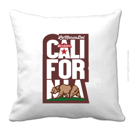 California Bear Symbol - Poduszka biała 
