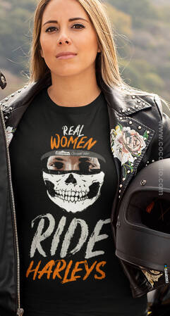 Real Women Ride Harleys - koszulka damska