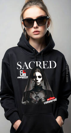 Sacred Club Censored Revolution Cocopito Wear Dark Techno Clubbing-  bluza z kapturem damska