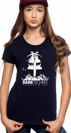 Dark Techno Industrial Deep Cross - koszulka damska