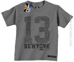 New York NY Number 13 Street - koszulka dziecięca szara