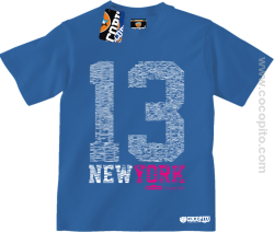 New York NY Number 13 Street - koszulka dziecięca niebieska