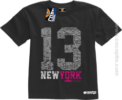New York NY Number 13 Street - koszulka dziecięca czarna
