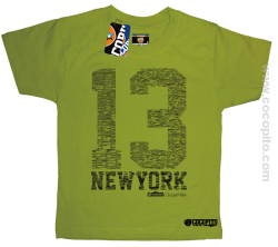 New York NY Number 13 Street - koszulka dziecięca kiwi