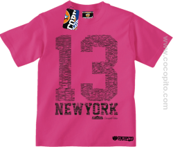 New York NY Number 13 Street - koszulka dziecięca różowa