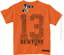New York NY Number 13 Street - koszulka dziecięca pomarańczowa