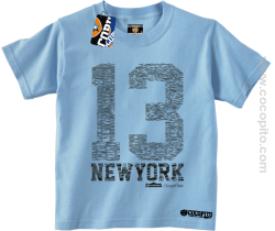 New York NY Number 13 Street - koszulka dziecięca błękitna