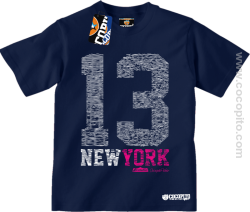 New York NY Number 13 Street - koszulka dziecięca granatowa