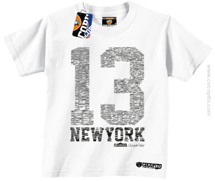 New York NY Number 13 Street - koszulka dziecięca biała